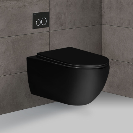 Подвесной унитаз безободковый Vincea Evo VT1-34MB с сиденьем фото