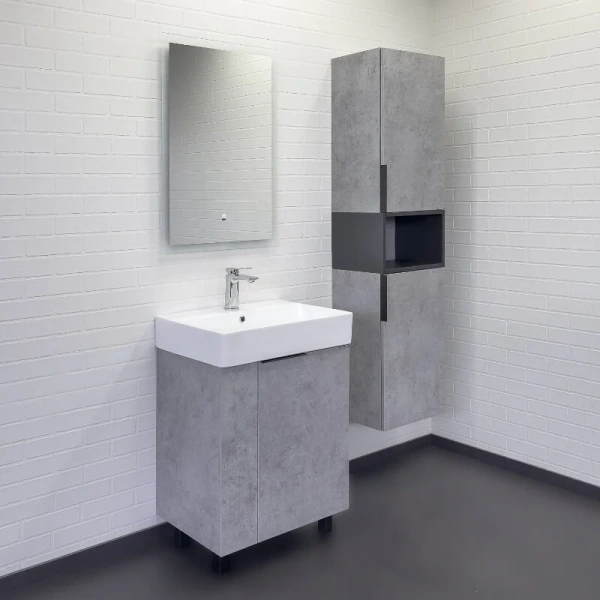 Тумба с раковиной Comfortу Асти 00-00019190CF бетон светлый фото