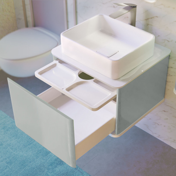 Тумба под раковину Jorno Pastel Pas.01.58/P/GR 58 см серый фото