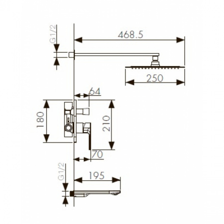 Душевая система скрытого монтажа Kaiser Linear 59077 фото