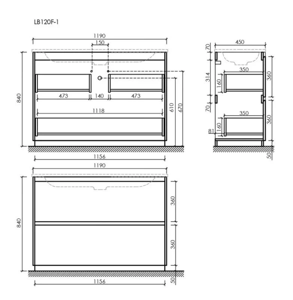 Тумба под раковину Sancos Libra Floor LB120-1ECH дуб чарльстон фото
