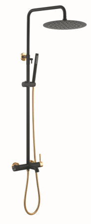 Душевая система (стойка) Boheme Uno 468-BG черная/золото фото