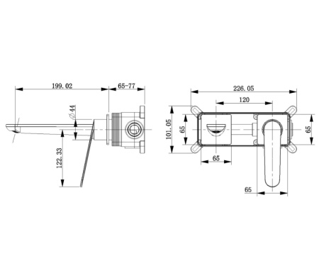 Настенный смеситель для раковины Bronze de Luxe Icon 7006CB черный матовый фото