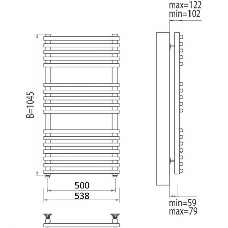 Полотенцесушитель электрический Terminus Кремона П17 4660059920931 500х1045 фото