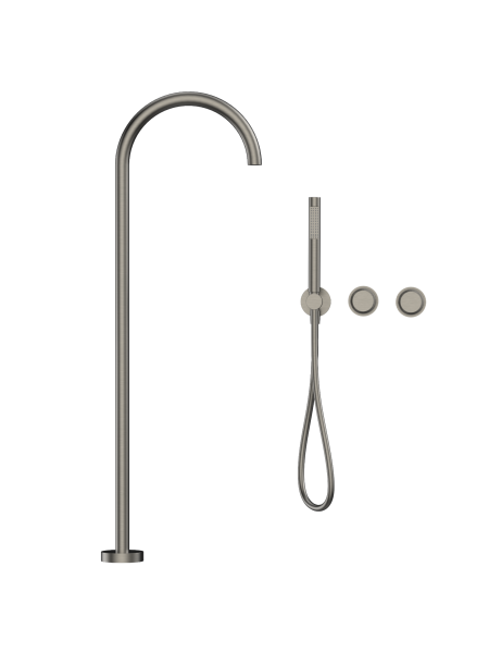 Напольный смеситель для ванны и душа AltroBagno Рикко (Ricco) ALTROBAGNORicco020207GM оружейная сталь фото