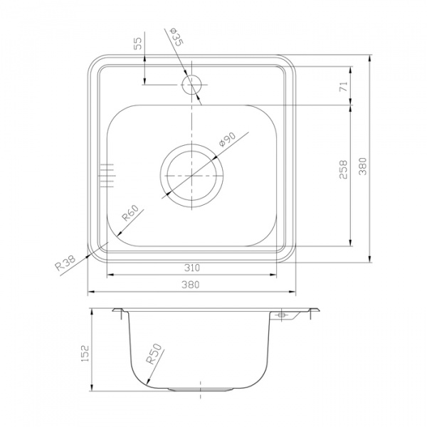 Мойка кухонная Iddis Strit STR38S0i77 фото