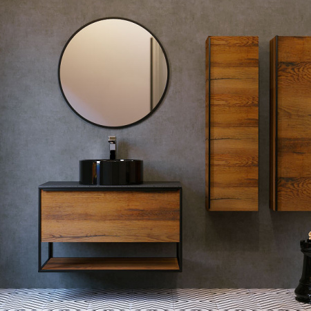 Зеркало подвесное Jorno Steal Ste.02.77/B 77 см фото