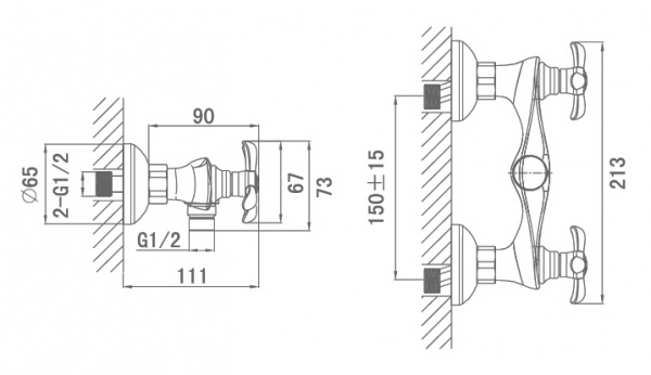 Смеситель для душа D&K Documenta Hessen DA1213101 фото