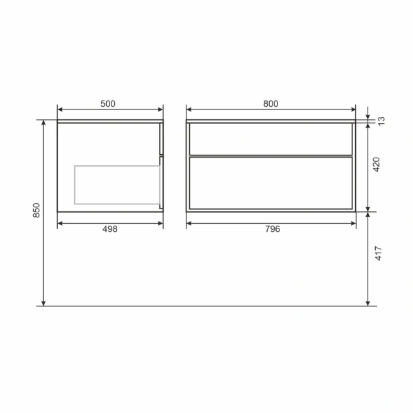 Тумба под раковину Uperwood Lotus 80 39340205461 черная фото
