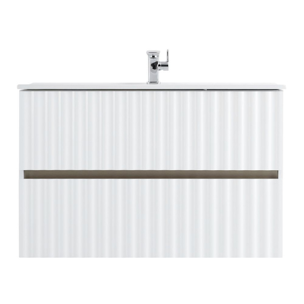 Тумба под раковину Art&Max Elegant AM-ELEGANT-900-2C-SO-BL-LED-P белый глянец / с подсветкой фото