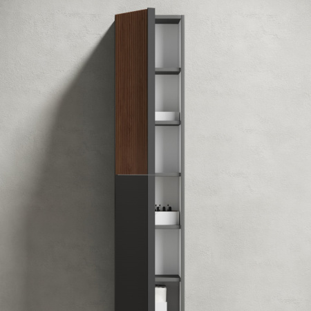 Шкаф-пенал Sancos Delta PDL35GR дуб красный/графит фото