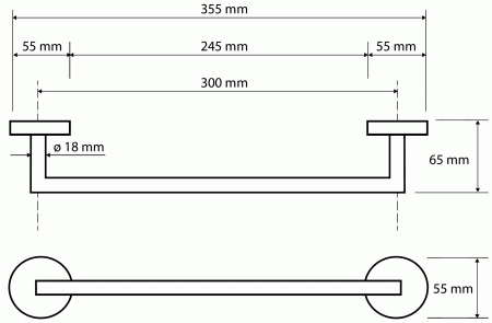Полотенцедержатель Bemeta Dark 104204010 35 см фото
