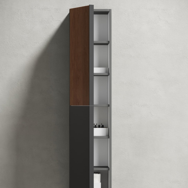 Шкаф-пенал Sancos Delta PDL35GR дуб красный/графит фото