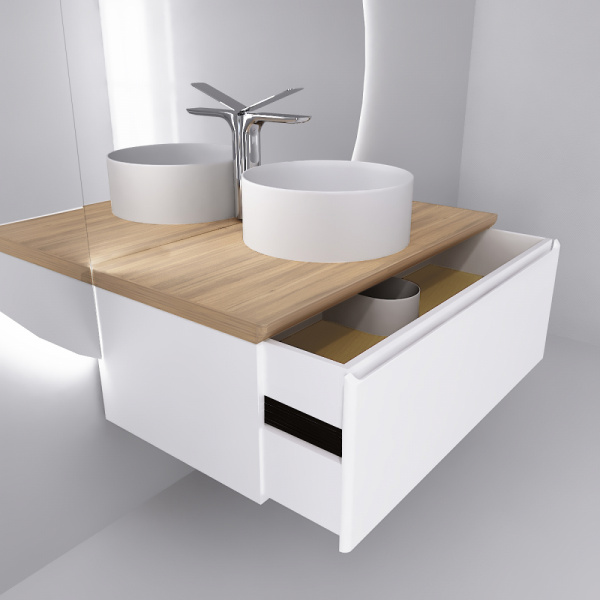 Тумба под раковину Jorno Solis Sol.01.100/P/W 100 см фото