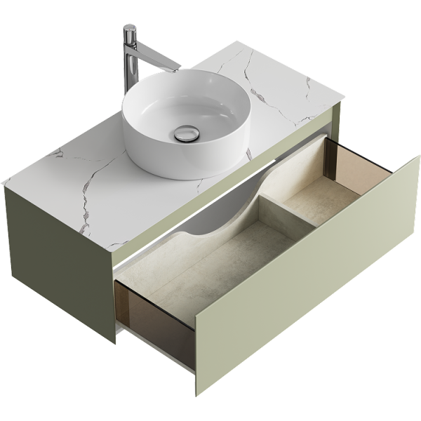 Тумба под накладную раковину Aqwella Geometria 100 GE01101SH шалфей зелёный фото