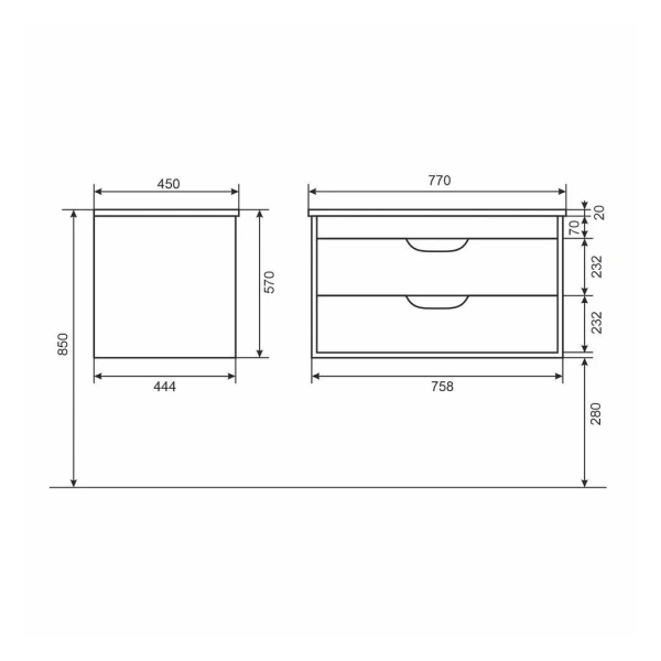 Тумба под раковину Uperwood Modul 80 2930205153 черная фото