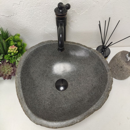 Накладная раковина из речного камня RS01531 (43*41*15) C15 фото