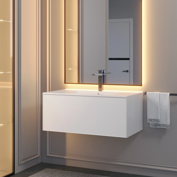 Тумба под раковину Uperwood Parma 85 3930205466 белая фото