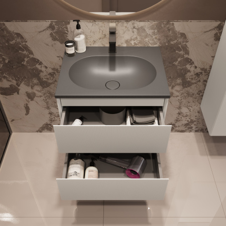 Тумба под раковину Vincea Welle 60 VMC-2WL600MW M.White Soft-touch фото
