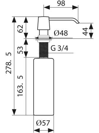Дозатор для моющих средств Kaiser KH-3019 черный фото