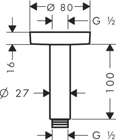 Кронштейн для верхнего душа Hansgrohe S 27393000 хром фото