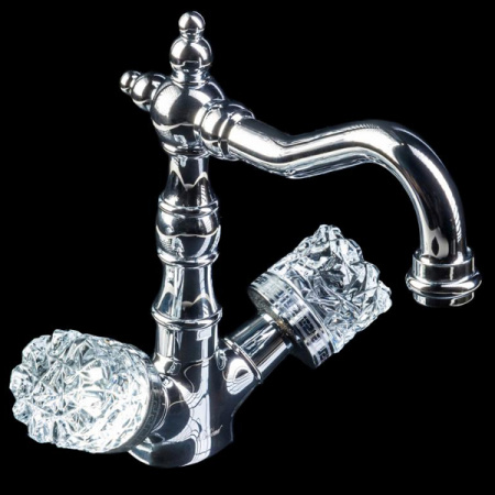 Высокий смеситель для раковины двухвентильный Boheme Crystal 272-CRST фото