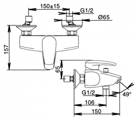 Смеситель для ванны с душем Jacob Delafon Panache E71241-CP фото