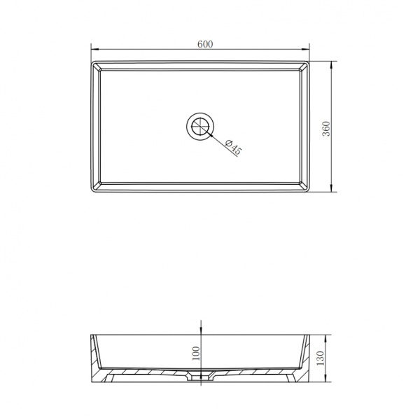 Накладная раковина Abber Rechteck AC2220MB черная матовая фото