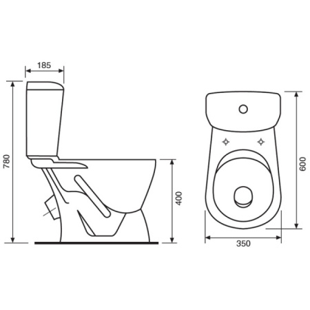 Унитаз-компакт напольный Rosa Лира 414401 с сиденьем фото