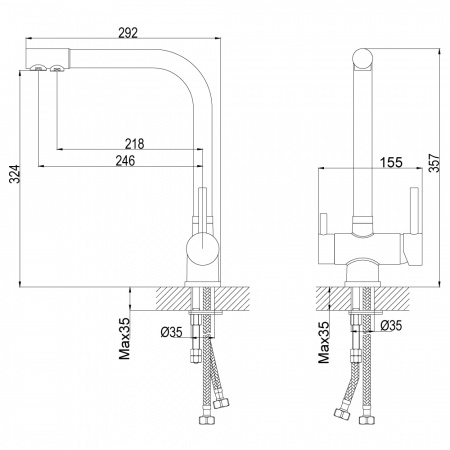 Смеситель для кухни кухни с фильтром для воды Rossinka Z Z40-25 фото