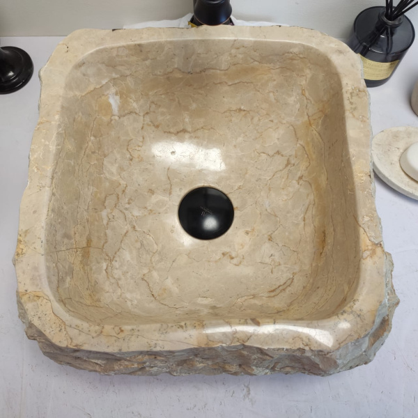 Накладная раковина из мрамора Erozy Cream EM-00643 (36*35*15см) фото