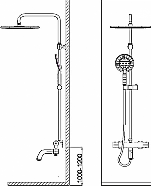 Душевая система (стойка) Weltwasser WW TS 5290 DUO фото