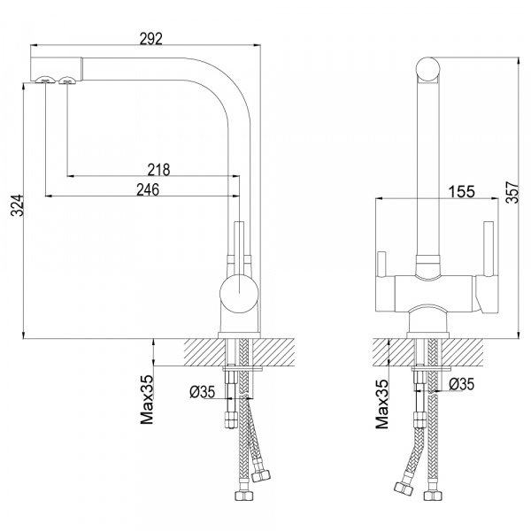 Смеситель для кухни кухни с фильтром для воды Rossinka Z Z40-25 фото