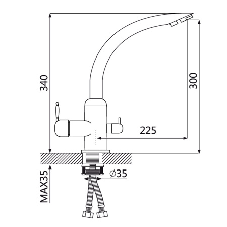 Смеситель для кухни кухни с фильтром для воды Oute T603B T633B фото