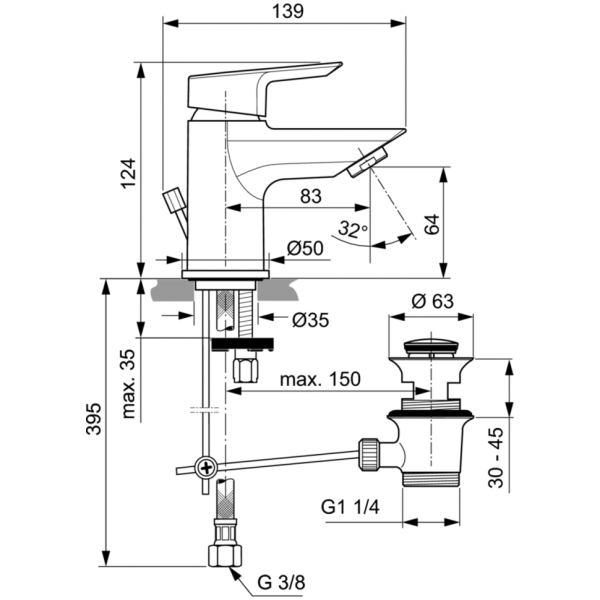 Смеситель для раковины Ideal Standard TESI A6566AA фото
