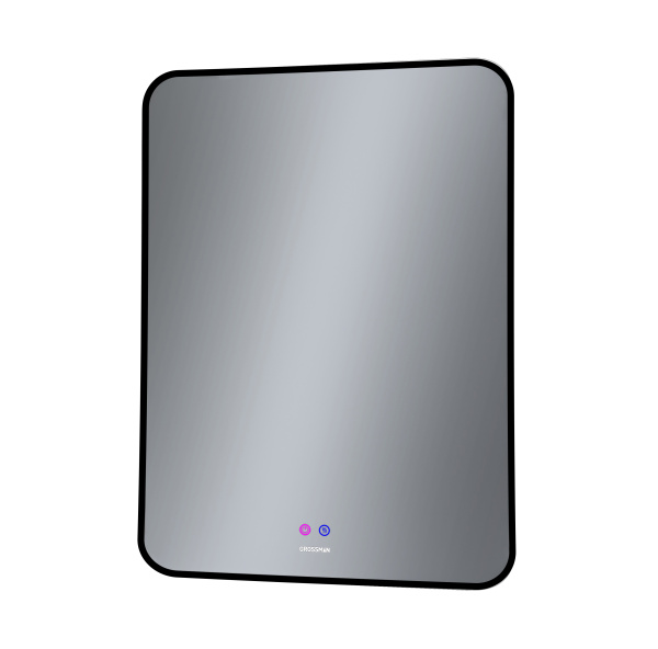 Зеркало с сенсорным выключателем и подогревом Grossman ELEGANS-норма BLACK 1760802 60x80 фото