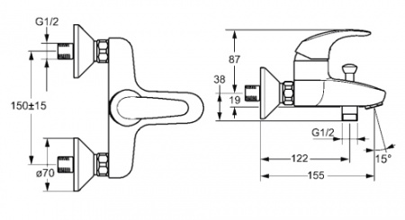 Смеситель для ванны с душем Hansa Pico 46112103 фото