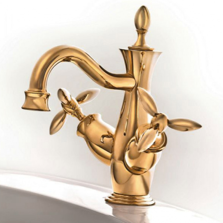 Смеситель для раковины двухвентильный Gattoni Timor 1830018D0 oro фото