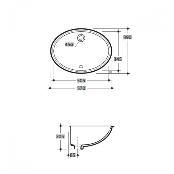 Раковина встраиваемая Kerasan Diamante 773301 фото