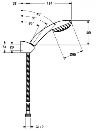 Душевая лейка со шлангом Hansa Basicjet 3 44680280 фото