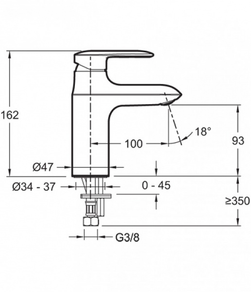 Смеситель для раковины Jacob Delafon Kumin E99447-CP фото