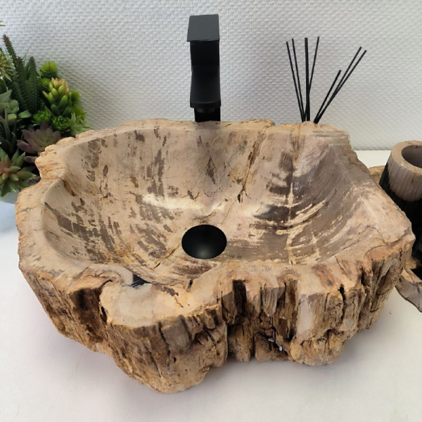Накладная раковина из окаменелого дерева Fossil Basin OD-02467 45x38 фото