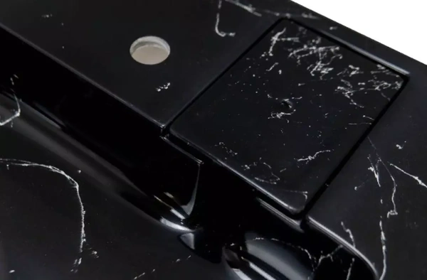 Раковина над стиральной машиной с кронштейнами Stella Polar Солярис SP-00001404 60x60 черный мрамор фото