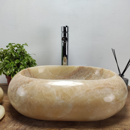 Накладная раковина из оникса Oval Yellow Donut OD-00981 (55*38*15) фото