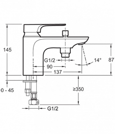 Смеситель на борт ванны Jacob Delafon Aleo+ E72321-CP фото