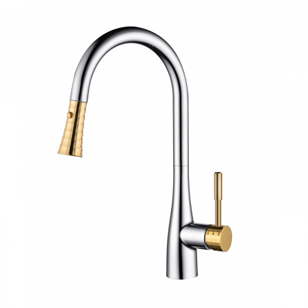 Смеситель для кухни D&K Rhein Schiller DA1462504A хром/золото фото