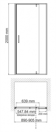 Душевая дверь WasserKRAFT Neime 19P04 90 см фото