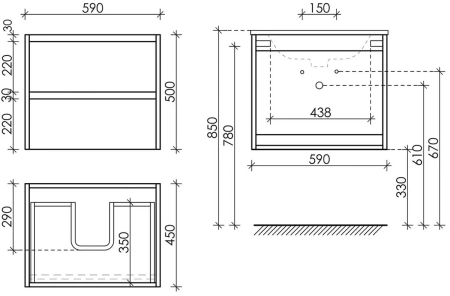 Тумба под раковину Sancos Libra LB60EG дуб галифакс натуральный фото
