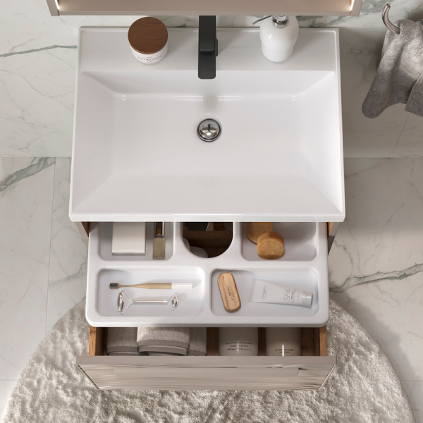 Тумба под раковину EQUIL Gleam 60 tpGLEAM60.1Y.N-25 tpGLEAM60.1Y.N-25 амарок/дуб вотан фото