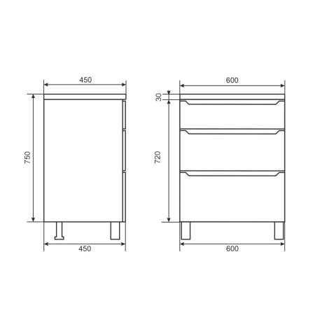 Тумба под раковину напольная Uperwood Tanos 60 291020332 черная матовая фото
